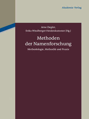 cover image of Methoden der Namenforschung